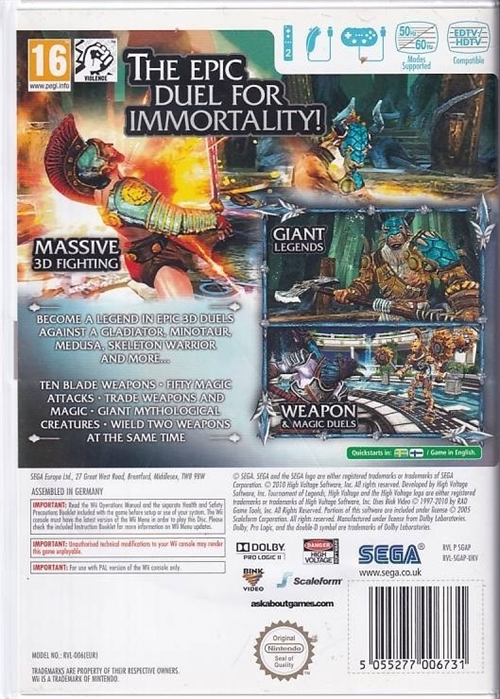 Tournament of Legends - Wii (B Grade) (Genbrug)